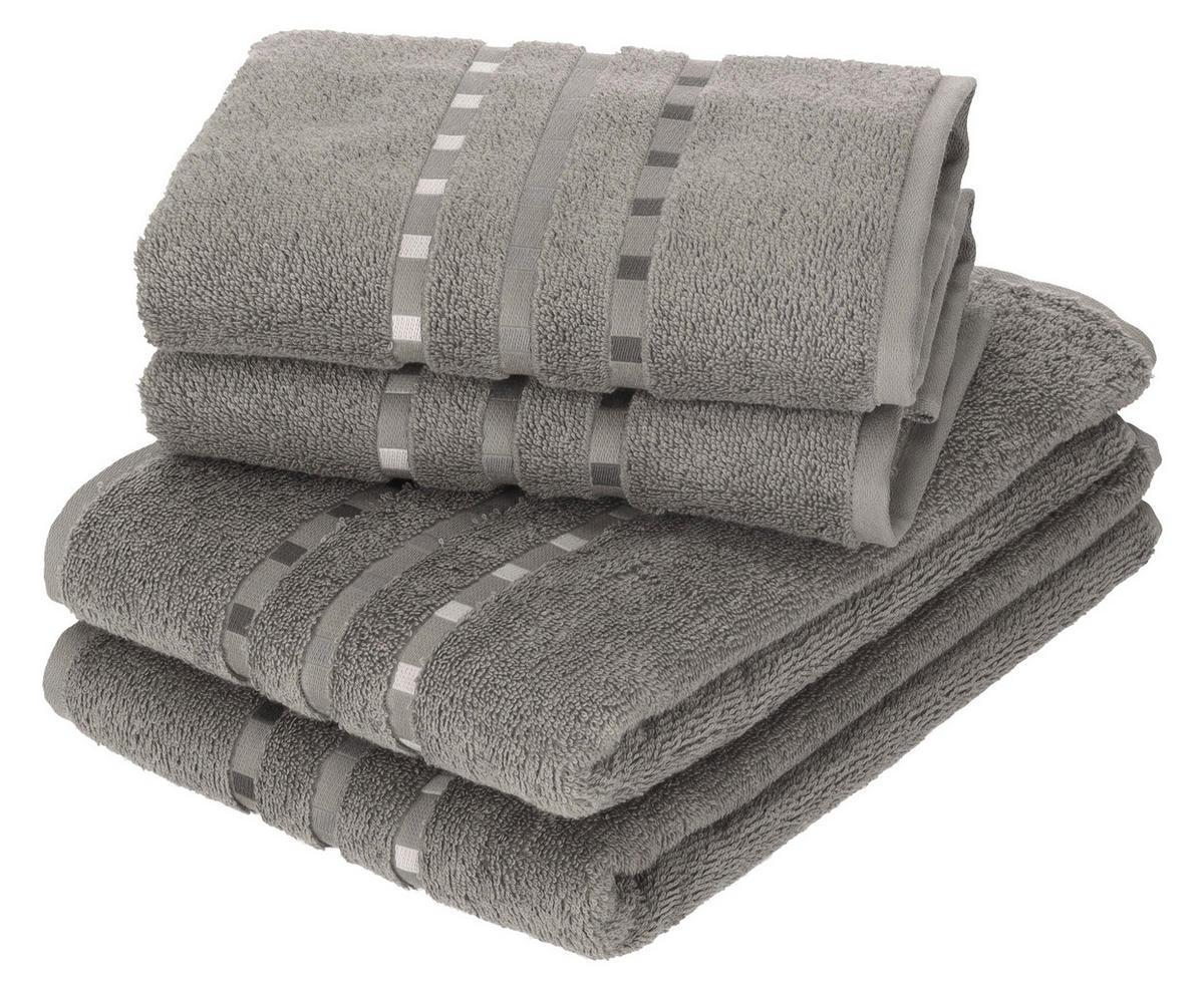 PEŠKIR ZA GOSTE QUATTRO  siva 50/30 cm  - siva, Osnovno, tekstil (50/30cm) - Esposa