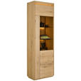VITRINE  in furniert, massiv Eichefarben - Eichefarben, Natur, Glas/Holz (64,4/201,9/37cm) - Linea Natura