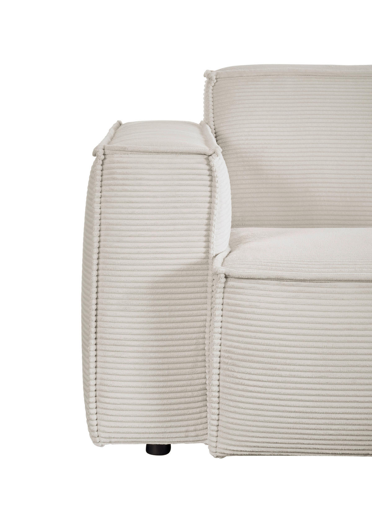 ECKSOFA in Cord Weiss  - Weiss/Schwarz, Konventionell, Kunststoff/Textil (254/224cm) - Hom`in