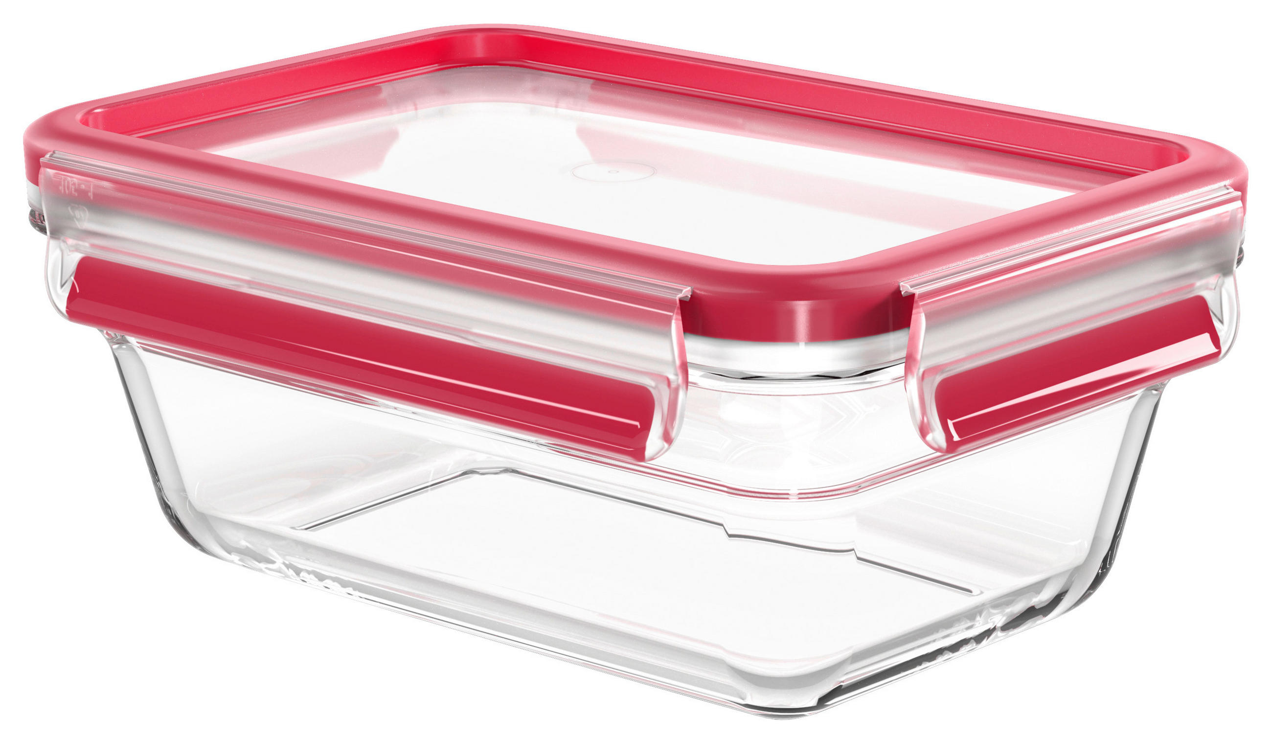 FRISCHHALTEDOSE CLIP & CLOSE GLAS 0,85 L  - Rot, Basics, Glas/Kunststoff (19,7/13,6/8cm) - Emsa