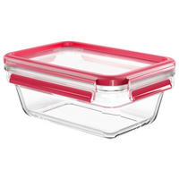 FRISCHHALTEDOSE CLIP & CLOSE GLAS 0,85 L  - Rot, Basics, Glas/Kunststoff (19,7/13,6/8cm) - Emsa