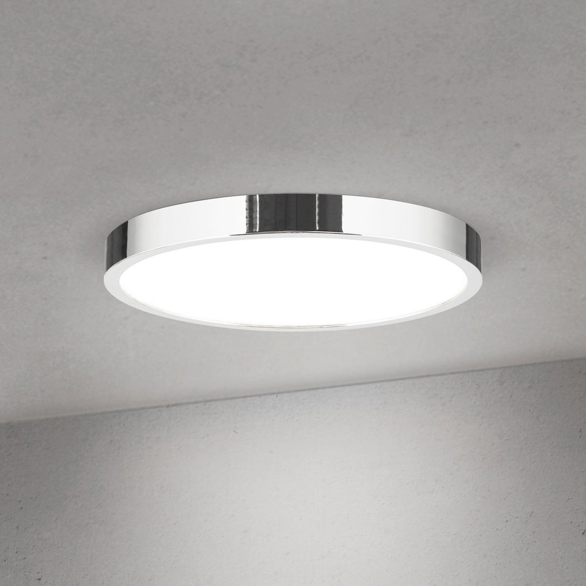 LED-DECKENLEUCHTE Disc 24/2,4 cm   - Chromfarben, KONVENTIONELL, Kunststoff/Metall (24/2,4cm)
