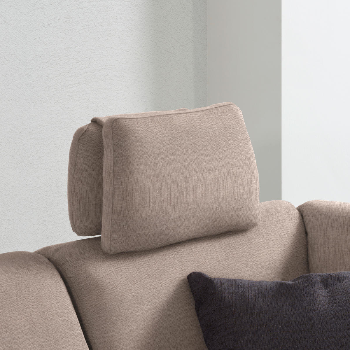 ECKSOFA in Chenille Schlammfarben  226/208 cm  - Schlammfarben/Schwarz, KONVENTIONELL, Textil (226/208cm) - Sedda
