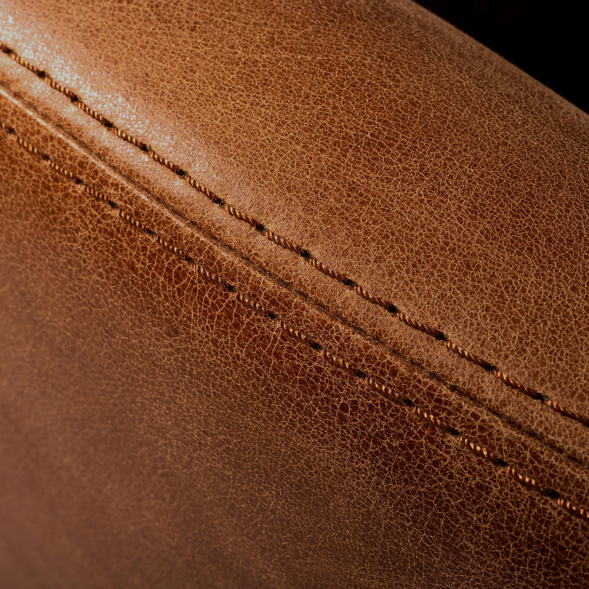 SESSELSET in Echtleder Cognac  - Cognac/Schwarz, Design, Leder/Metall (67/87/74cm) - Livetastic