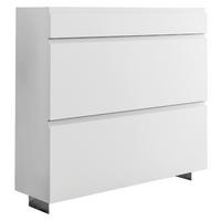 SCHUHKIPPER  in 60/104/33 cm  - Chromfarben/Weiß, Design, Glas/Holzwerkstoff (60/104/33cm) - Moderano