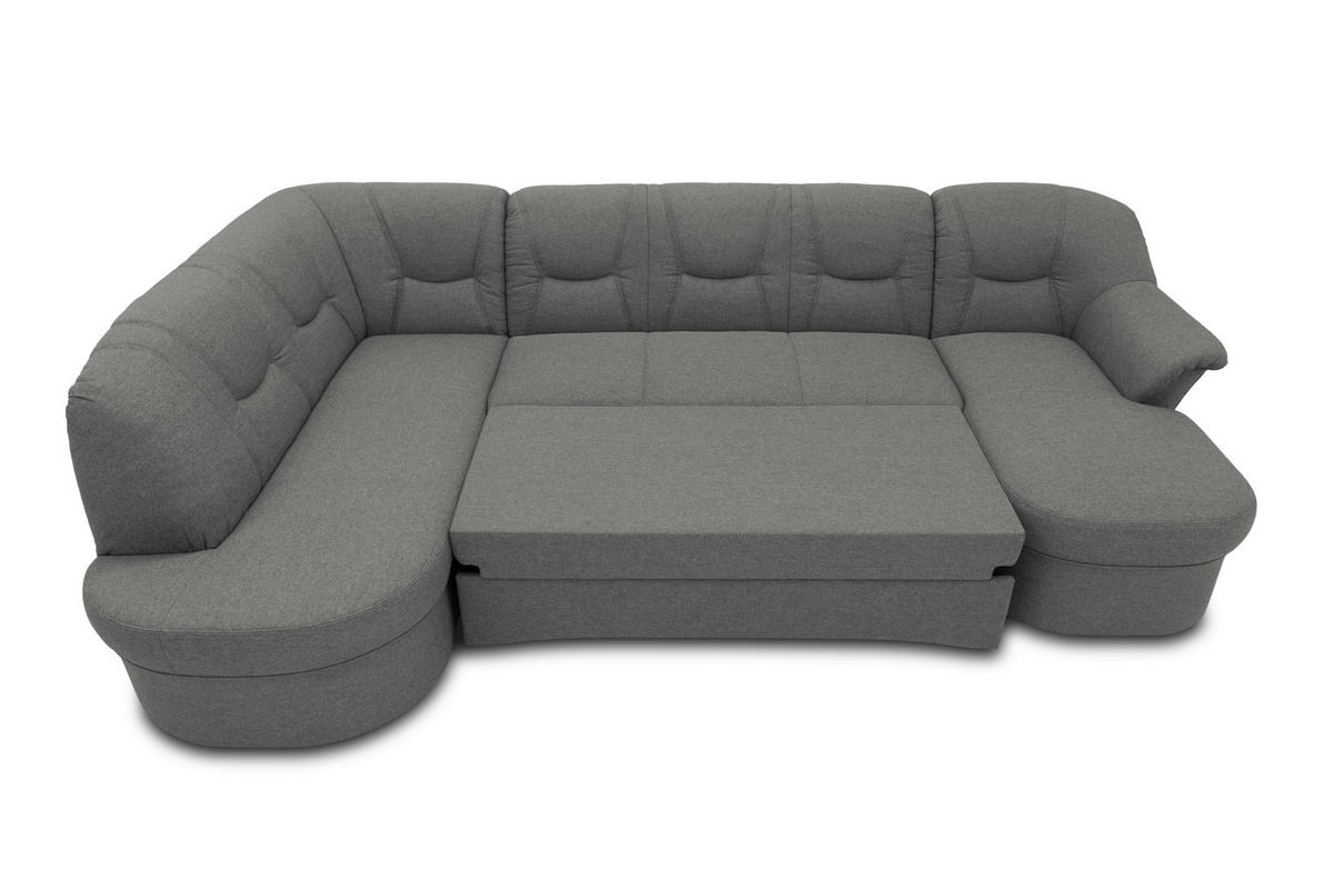 WOHNLANDSCHAFT Grau Mikrofaser  - Schwarz/Grau, KONVENTIONELL, Kunststoff/Textil (180/295/146cm) - MID.YOU