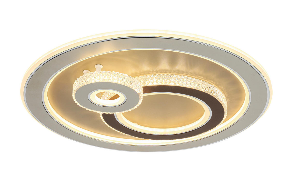 LED MENNYEZETI LÁMPA - krómszínű/barna, Trend, műanyag/fém (48/9cm) - Novel