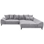 ECKSOFA Hellgrau Webstoff  - Hellgrau/Schwarz, KONVENTIONELL, Kunststoff/Textil (310/185cm) - Carryhome