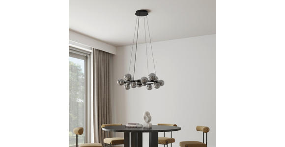 LED-HÄNGELEUCHTE Regulus 79,5/150 cm   - Schwarzbraun, Design, Glas/Metall (79,5/150cm) - Dieter Knoll