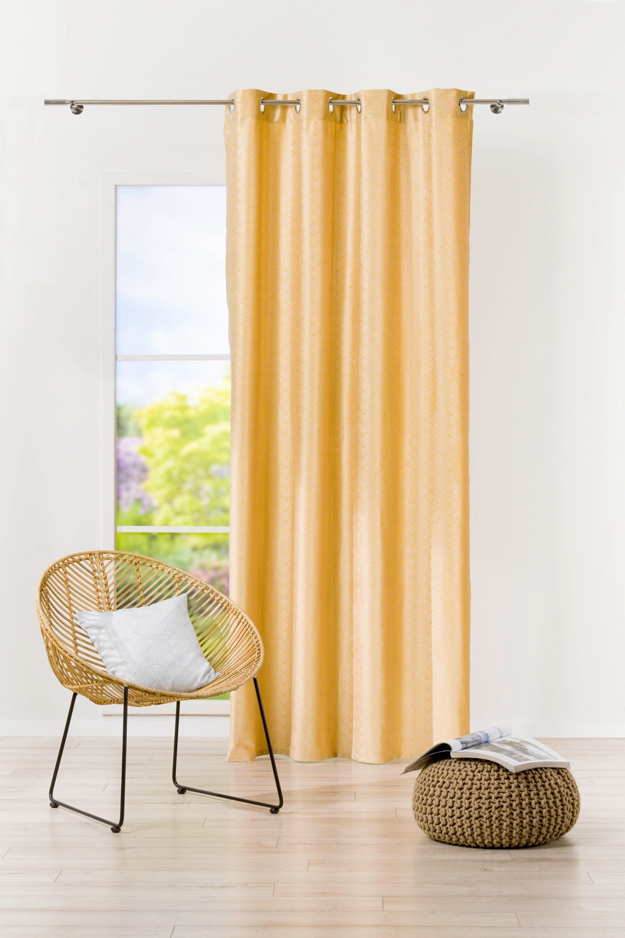 Draperie Opacă black-out (nu permite trecerea luminii)  - culoare chihlimbar, Basics, textil (140/245cm)