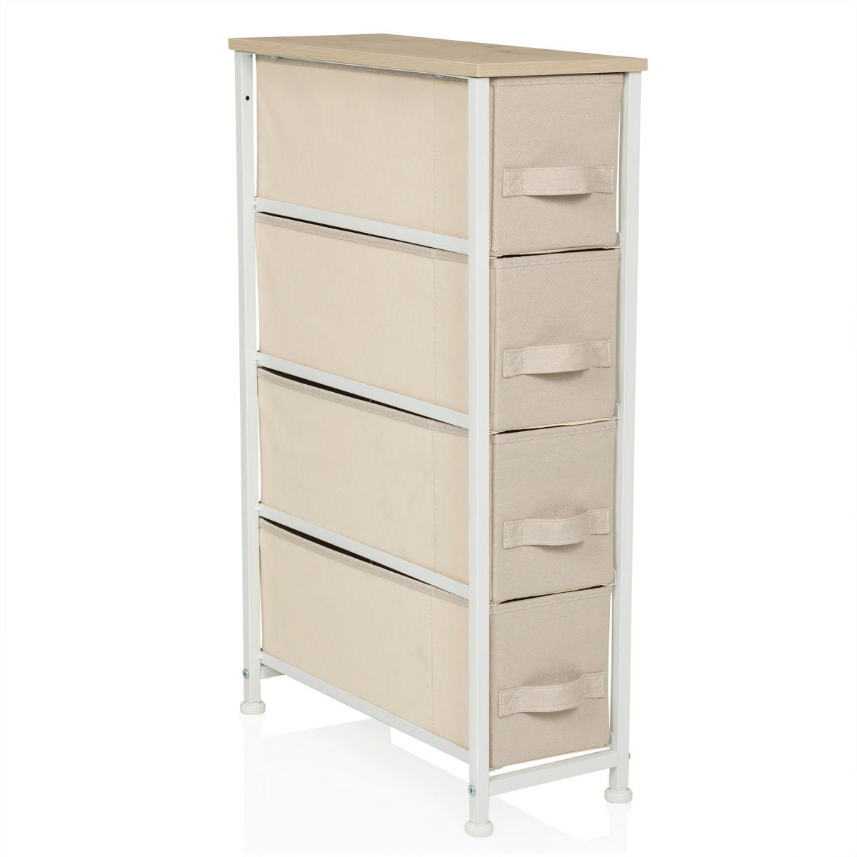 KOMMODE  in 20/76/48 cm  - Beige/Weiß, MODERN, Kunststoff/Textil (20/76/48cm) - MID.YOU