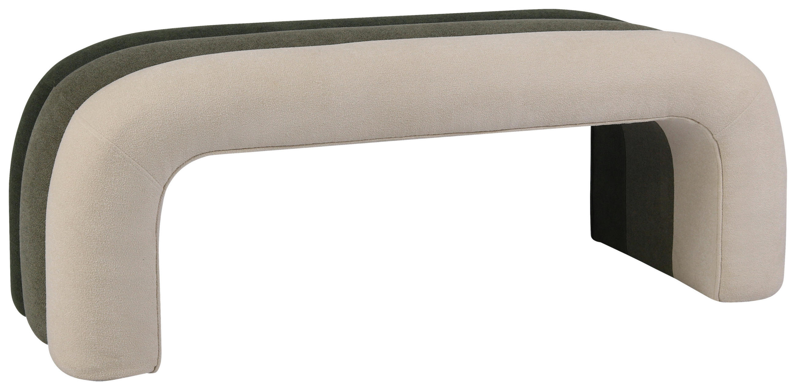 HOCKERBANK in Textil Grün, Hellgrün, Beige  - Beige/Hellgrün, Design, Textil (121,5/46,5/46,5cm) - Xora