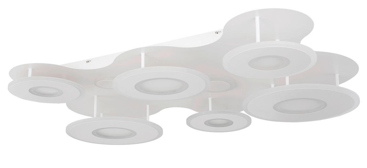 LED-DECKENLEUCHTE 107/80/15 cm   - Opal/Weiß, Design, Kunststoff/Metall (107/80/15cm)
