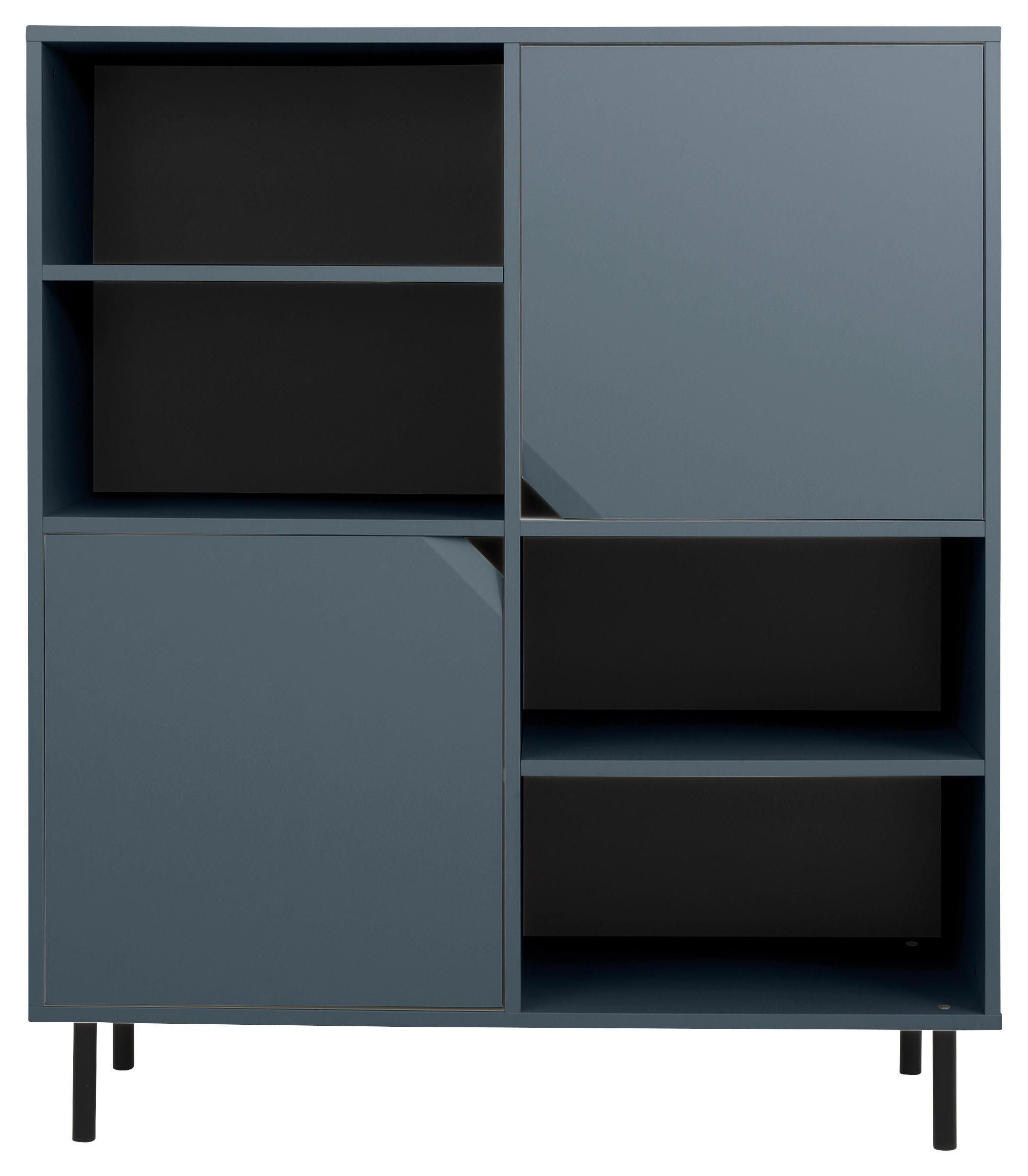 HIGHBOARD  in 118/137/43 cm  - Schwarz/Dunkelblau, Design, Holzwerkstoff/Metall (118/137/43cm)