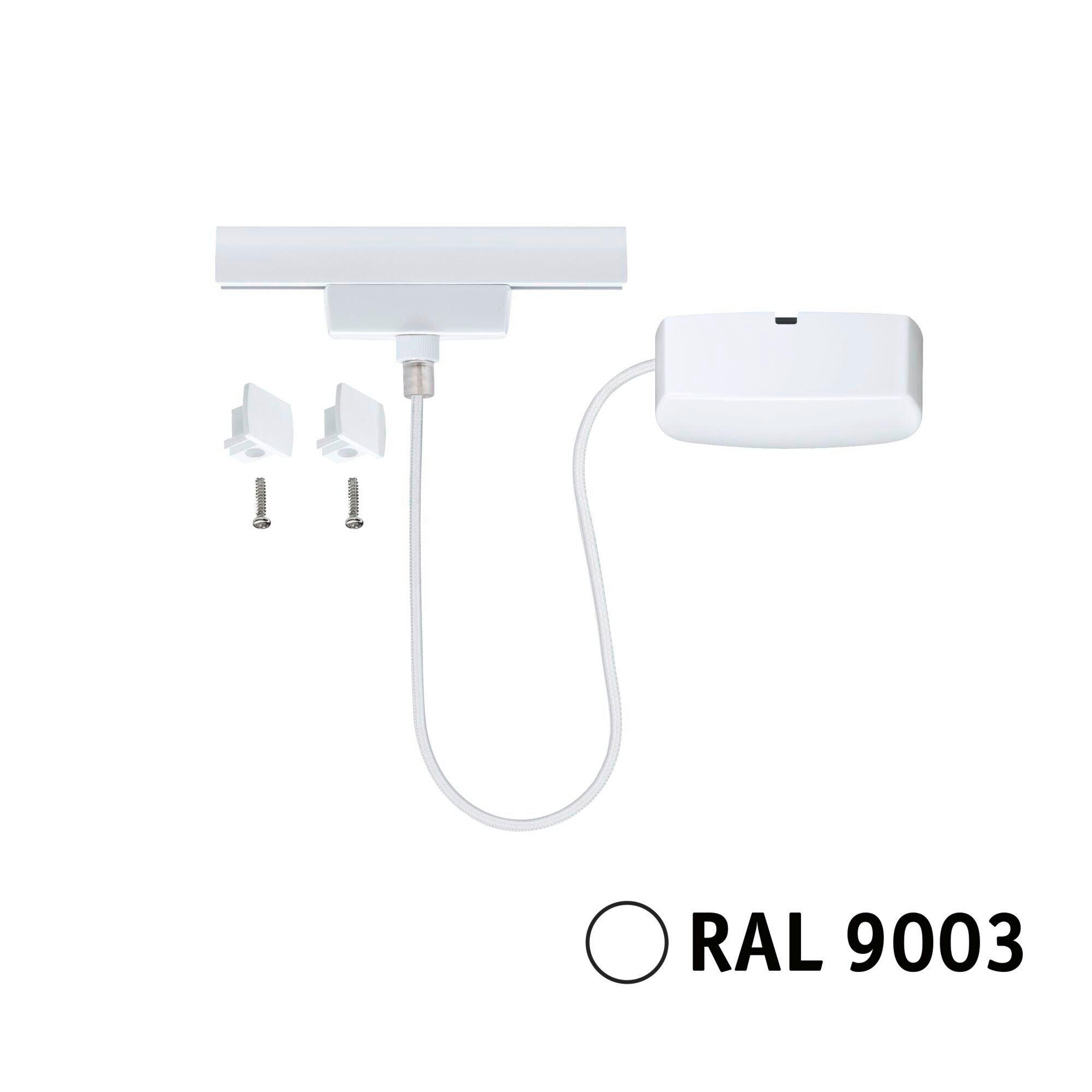 SCHIENENSYSTEM-EINSPEISER URail Kabeleinspeisung m.1000W 16,5/100 cm   - Weiß, Basics, Metall (16,5/100cm) - Paulmann