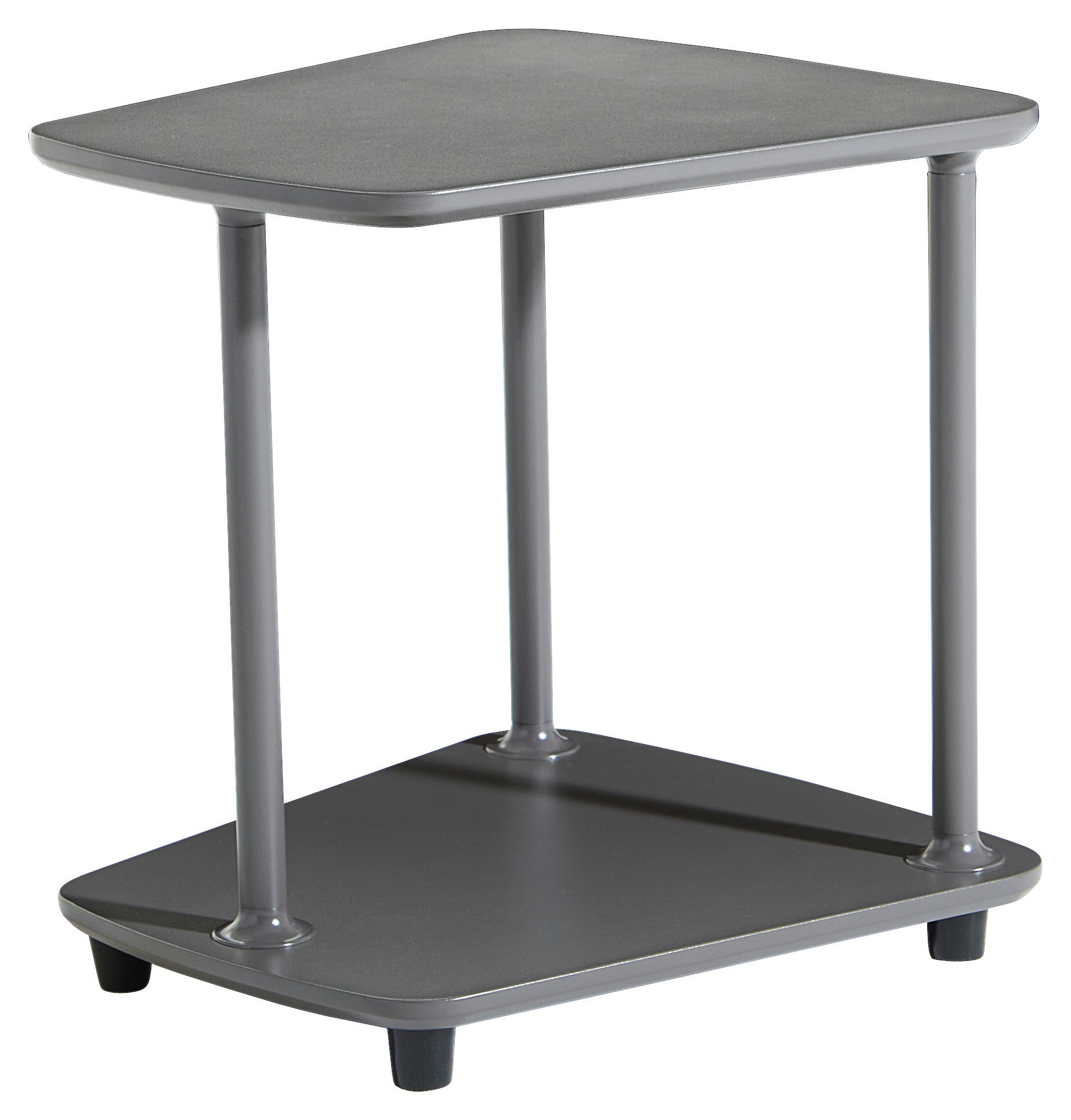 ODKLÁDACÍ STOLEK, šedavě hnědá - šedavě hnědá, Basics, kov/kompozitní dřevo (38/28/41cm) - Xora