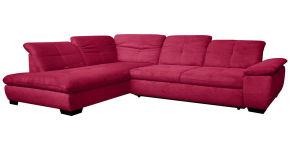 ECKSOFA in Cord Rot 242/313 cm - Rot/Schwarz, Design, Textil/Metall (242/313cm) - Xora