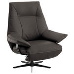 RELAXSESSEL in Leder Dunkelbraun  - Dunkelbraun/Beige, Design, Leder/Metall (92/79/82cm) - Dieter Knoll