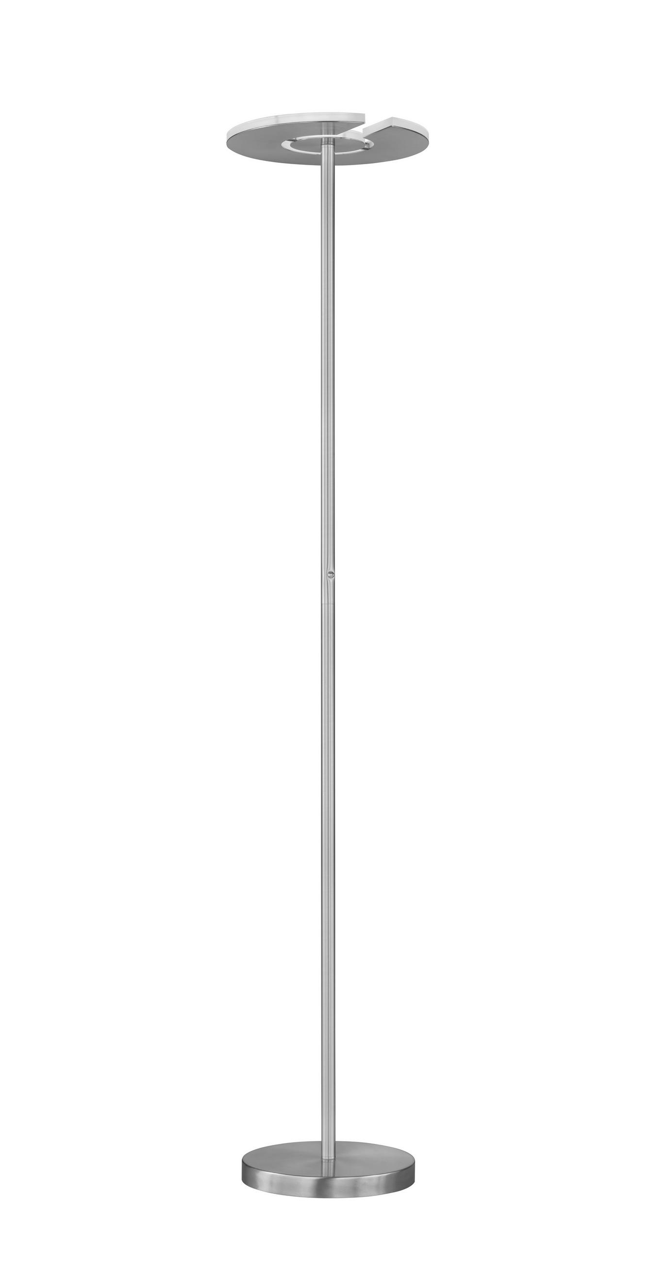 LAMPADAIRE LED - couleur nickel/blanc, Basics, verre/métal (35/180cm) - Fischer & Honsel