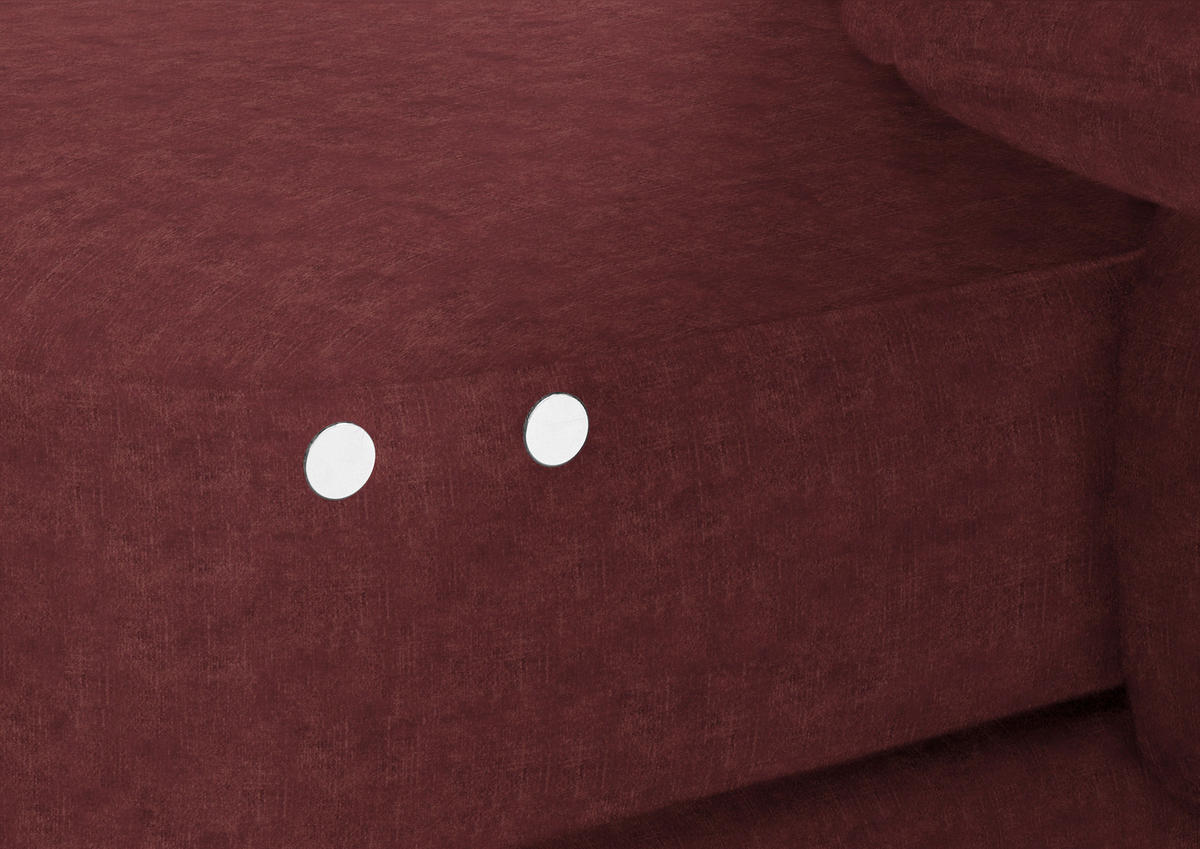 ECKSOFA in Velours Weinrot  - Weinrot/Schwarz, Design, Textil/Metall (310/180cm) - Dieter Knoll