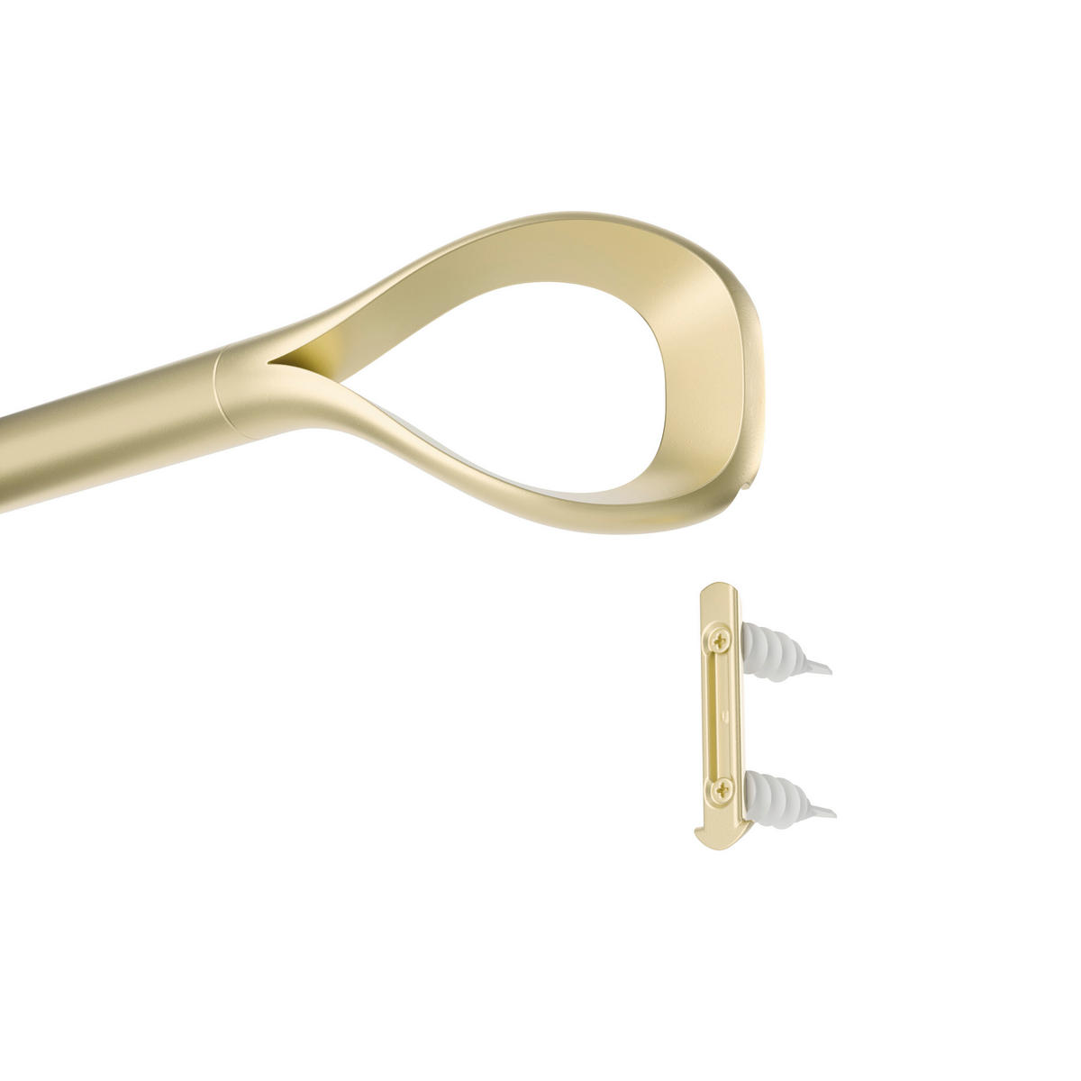 VORHANGSTANGENSET  107-305 cm  - Goldfarben, KONVENTIONELL, Kunststoff/Metall (107-305cm) - Umbra