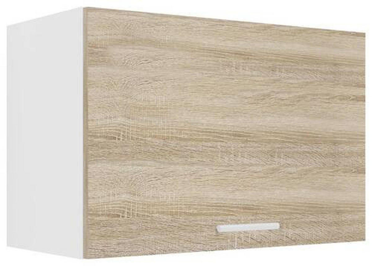 KÜCHENOBERSCHRANK 60/40/31 cm  in Sonoma Eiche, Weiß  - Alufarben/Weiß, KONVENTIONELL, Holzwerkstoff/Metall (60/40/31cm) - MID.YOU