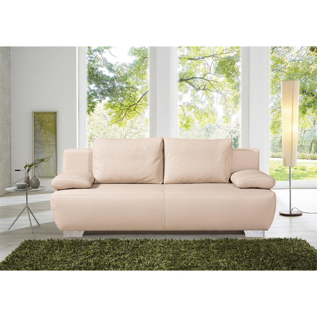 Thumbnail - Livetastic Schlafsofa, Beige, Leder, Echtleder, Rindleder, Uni, Füllung: Polyurethan (Pur), 195x85x90 cm, Lederauswahl, ...