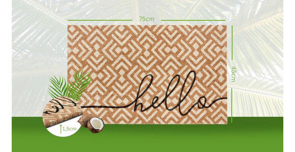 KOKOSMATTE 45/75 cm Mix Mats - Hellbraun/Schwarz, Basics, Naturmaterialien/Kunststoff (45/75cm) - Esposa