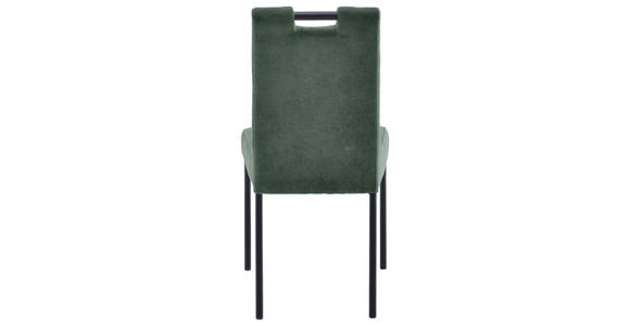 STUHL Webstoff Dunkelgrün - Dunkelgrün/Schwarz, KONVENTIONELL, Textil/Metall (46/91/61cm) - Carryhome