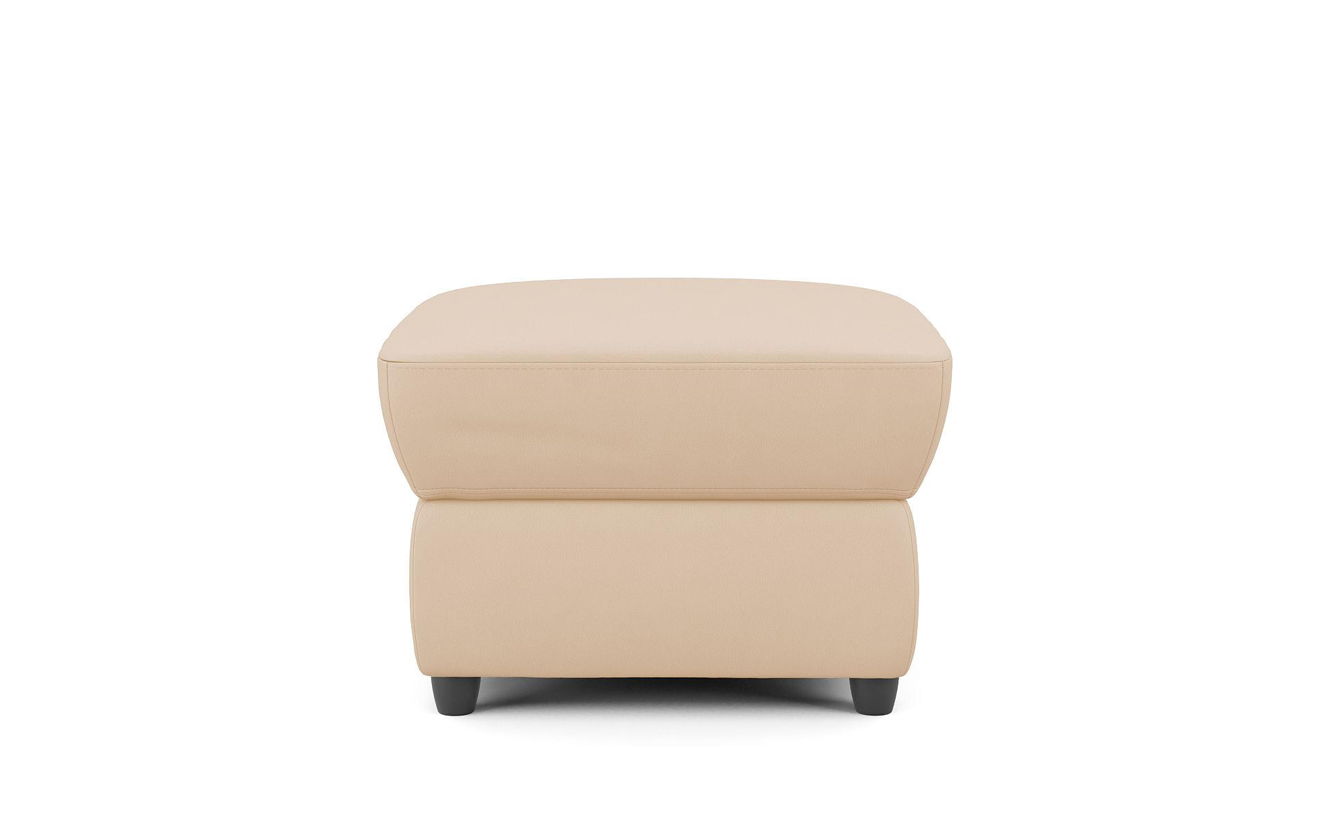 HOCKER Lederlook Beige  - Beige/Schwarz, KONVENTIONELL, Kunststoff/Textil (68/45/68cm) - Livetastic
