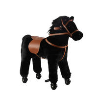 HOUPACÍ KŮŇ - tmavě hnědá/černá, Trend, kov/textil (74/45/74cm) - My Baby Lou