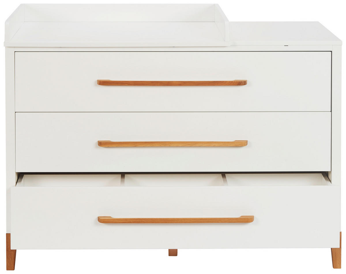 WICKELKOMMODE Scandic Weiß, Eichefarben  - Eichefarben/Weiß, Design, Holz/Holzwerkstoff (135/92/47cm) - Jimmylee