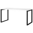 SCHREIBTISCH 160/80/75 cm  in Schwarz, Weiß  - Schwarz/Weiß, MODERN, Holzwerkstoff/Metall (160/80/75cm) - Novel