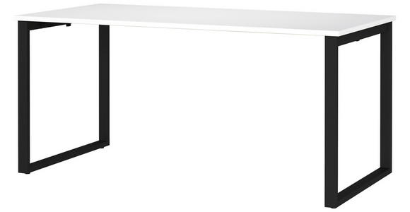 SCHREIBTISCH 160/80/75 cm  in Schwarz, Weiß  - Schwarz/Weiß, MODERN, Holzwerkstoff/Metall (160/80/75cm) - Novel