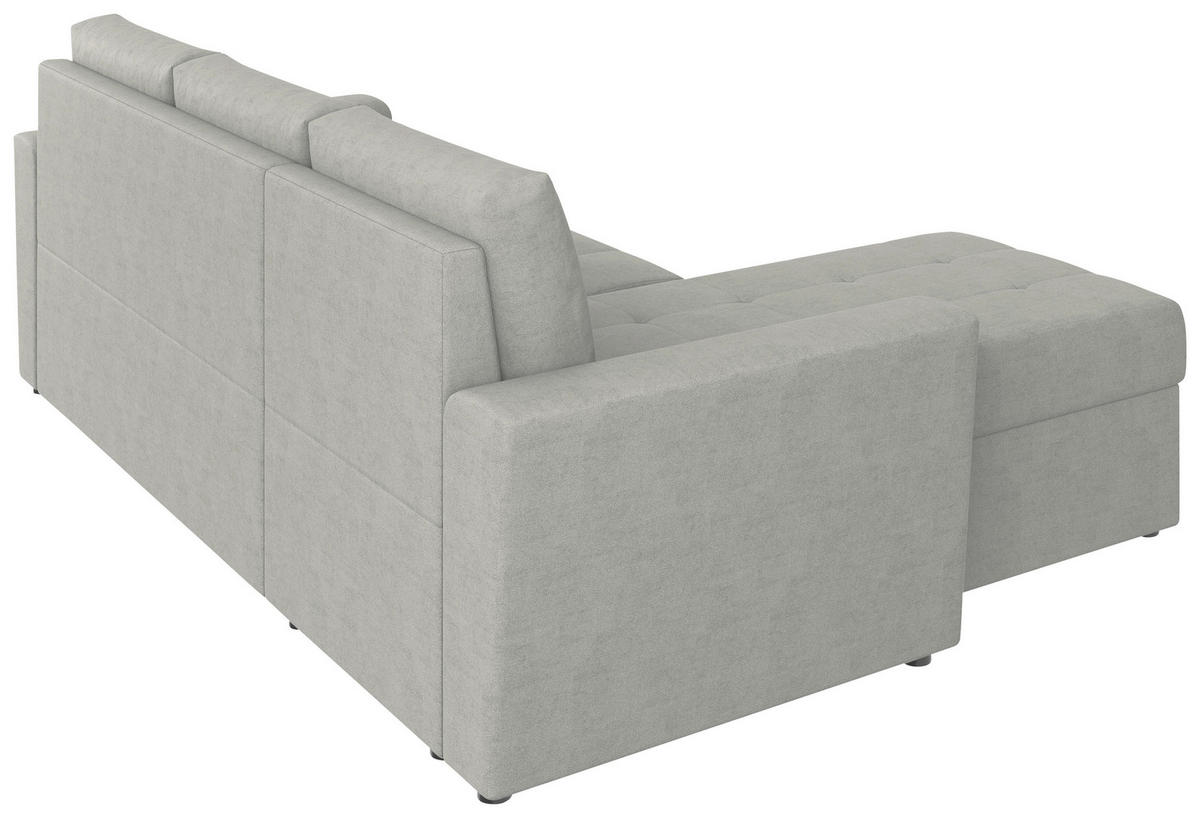 ECKSOFA TERMOLI in Jacquard Hellgrau  155/231 cm  - Hellgrau/Schwarz, Design, Kunststoff/Textil (155/231cm) - MID.YOU