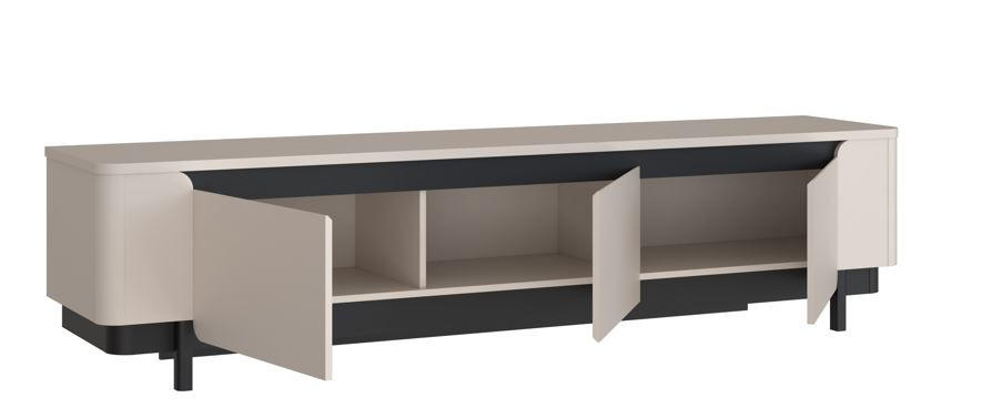 COMODĂ TV 204,9/49,1/44,8 cm - nisipiu/negru, Design, material pe bază de lemn (204,9/49,1/44,8cm) - Hom`in