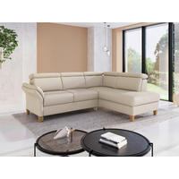 ECKSOFA GLENDALE E Creme Flachgewebe  - Eichefarben/Creme, KONVENTIONELL, Holz/Textil (247/193cm) - Sit & More