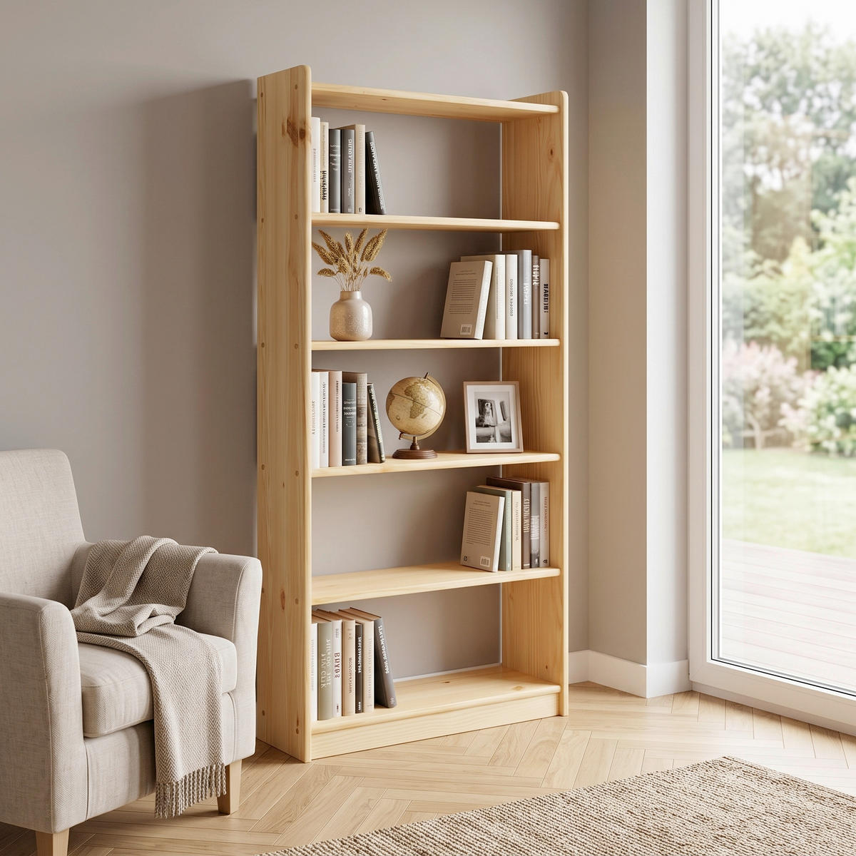 REGAL Kiefer massiv Naturfarben  - Naturfarben, Natur, Holz (80/170/30cm) - Livetastic