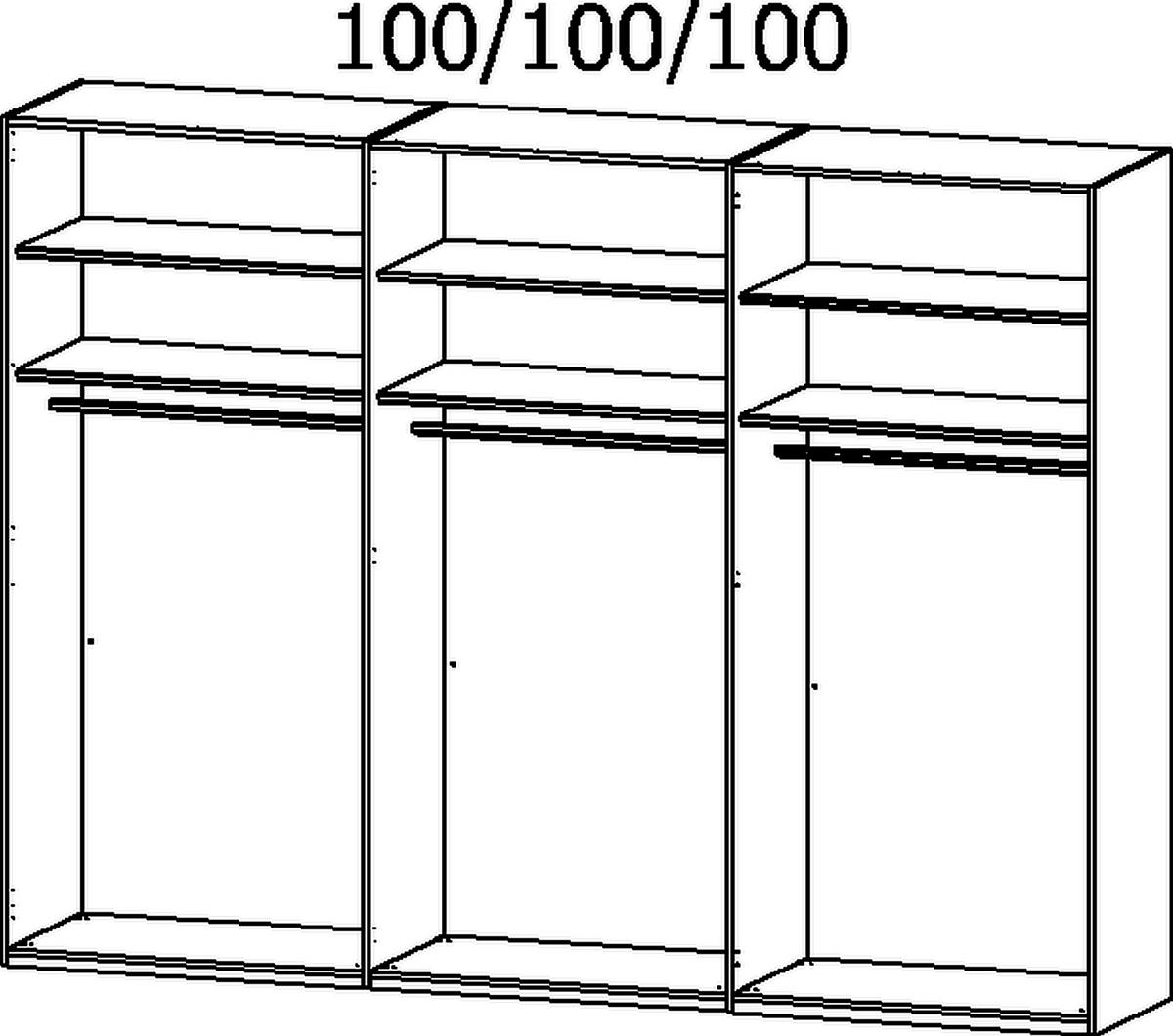 DREHTÜRENSCHRANK in Grau, Champagner  - Champagner/Graphitfarben, Trend, Glas/Holzwerkstoff (301/223/61cm) - Rauch Möbel