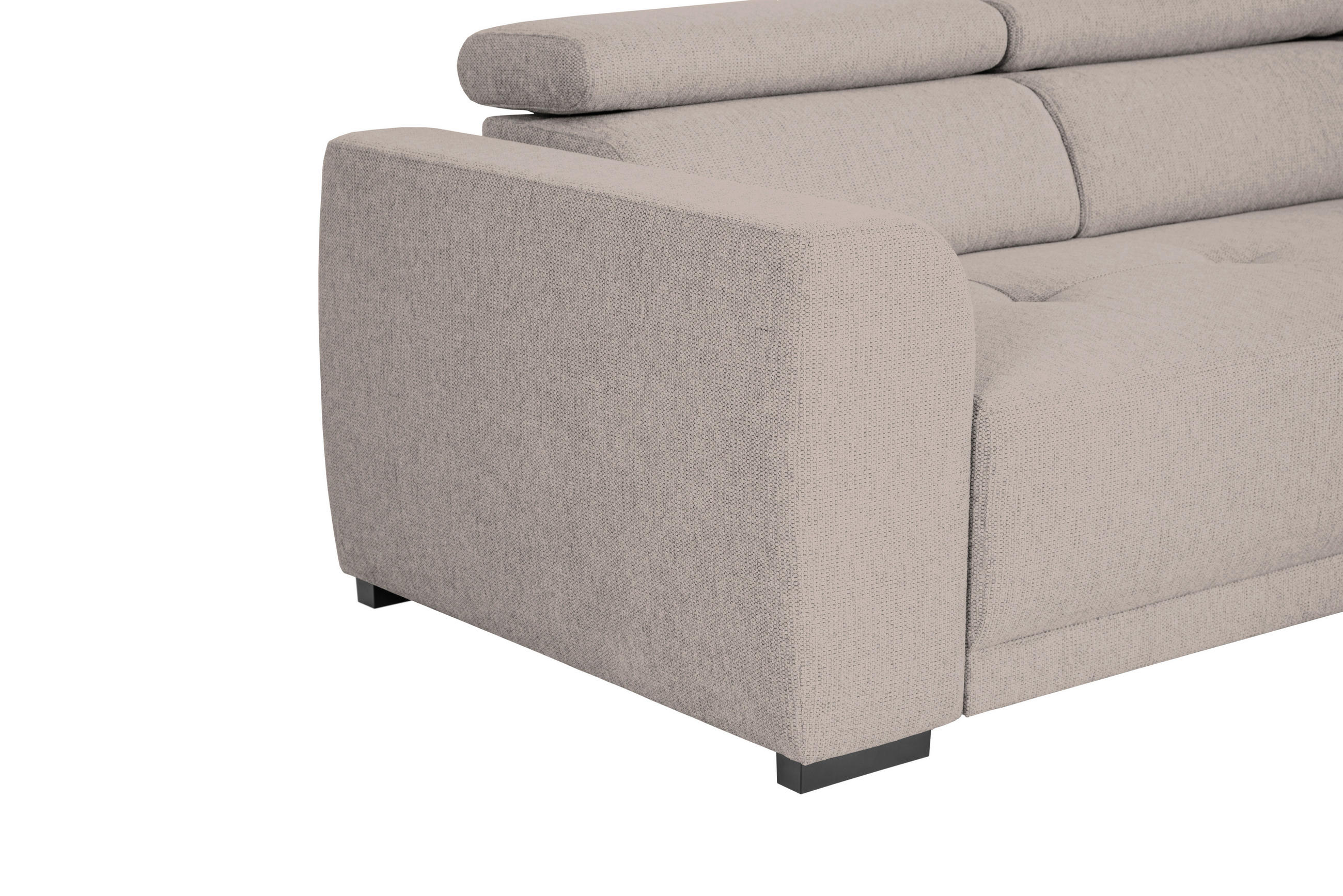 ECKSOFA in Struktur Taupe  - Taupe/Schwarz, Design, Kunststoff/Textil (284/205cm) - MID.YOU