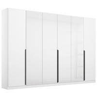 DREHTÜRENSCHRANK 271/210/54 cm,  in Weiß, Weiß Hochglanz,  - Weiß Hochglanz/Weiß, MODERN, Glas/Holzwerkstoff (271/210/54cm) - Rauch Möbel