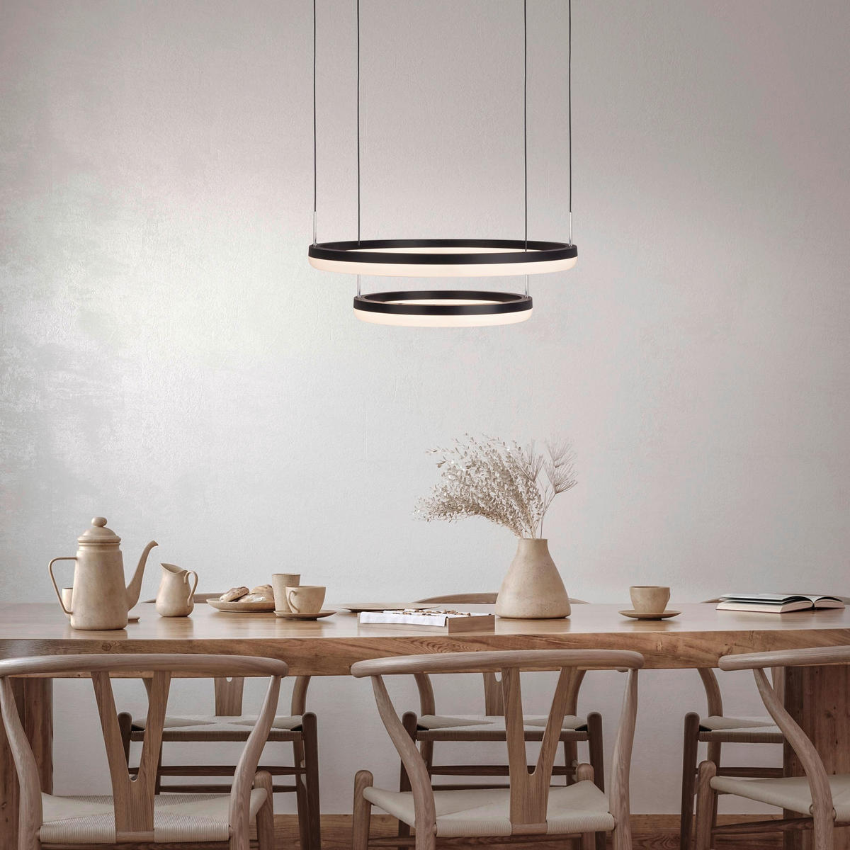 LED-PENDELLEUCHTE CIRULO 60/150 cm   - Weiß, KONVENTIONELL, Metall (60/150cm) - Näve