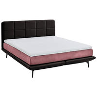 BOXSPRINGBETT 200/200 cm  in Beere, Dunkelbraun  - Beere/Dunkelbraun, Design, Textil/Metall (200/200cm) - Beldomo - Sleep