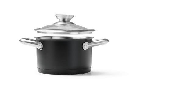 KOCHTOPFSET 4-teilig  - Klar/Schwarz, Basics, Glas/Metall - Homeware Profession.