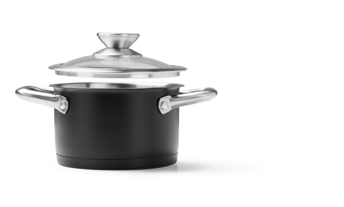SET ŠERPI 4 dela  - prozirna/crna, Osnovno, staklo/metal - Homeware Profession.