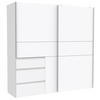 ORMAR S KLIZNIM VRATIMA bijela   - bijela/boje aluminija, Konvencionalno, drvni materijal/metal (200/200/61cm) - Carryhome