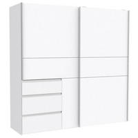ORMAR S KLIZNIM VRATIMA bijela   - bijela/boje aluminija, Konvencionalno, drvni materijal/metal (200/200/61cm) - Carryhome
