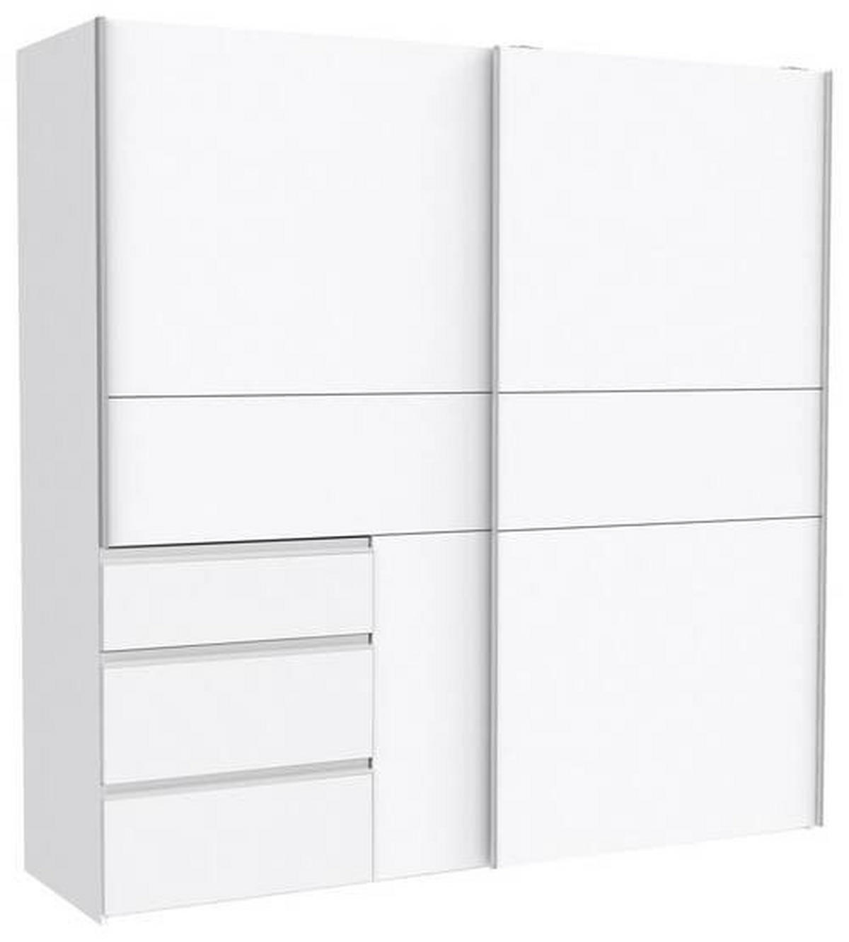 ORMAR S KLIZNIM VRATIMA bijela   - bijela/boje aluminija, Konvencionalno, drvni materijal/metal (200/200/61cm) - Carryhome