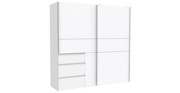 SCHWEBETÜRENSCHRANK  in Weiß  - Alufarben/Weiß, KONVENTIONELL, Holzwerkstoff/Kunststoff (200/200/61cm) - Carryhome