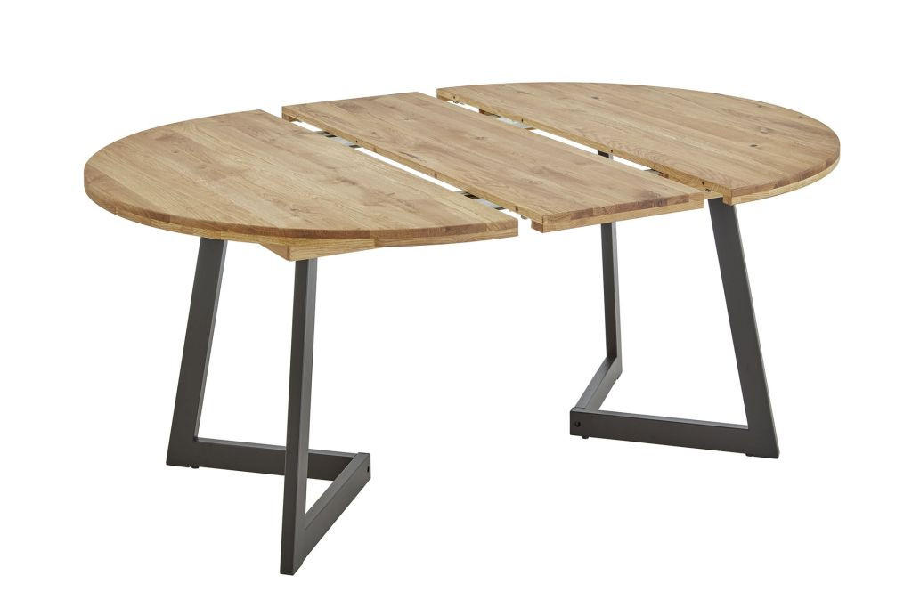 STOL NA IZVLAČENJE  boje hrasta  drvo      - boje hrasta/crna, Konvencionalno, drvo/metal (110cm)